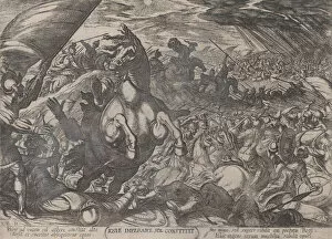 Joshua Gallery: Plate 11: Joshua Ordering the Sun to Stand Still, from The Battles of the Ol... ca