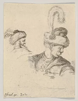 Della Bella Gallery: Plate 11: a Polish bust in profile, turned to the right, another Polish head seen