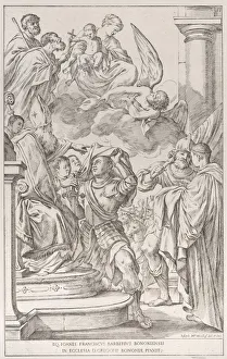 Plate 11: Saint William of Aquitaine, 1678. Creator: Giuseppe Maria Mitelli Plate 11: Saint William of Aquitaine, 1678. Creator: Giuseppe Maria Mitelli