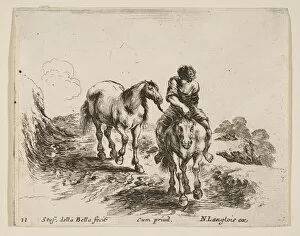 Nicolas Gallery: Plate 11: a young horseman, seen from the front, leading another horse, from Diver