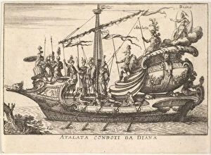 Giulio Gallery: Plate 12: Atalanta led by Diana (Atalata condoti da Diana)