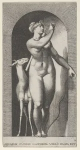 Diana Collection: Plate 12: Diana standing in a niche, twisting to her left
