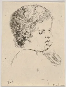 Plate 12: head of a child, from The Book for Learning to Draw (Livre pour apprendre