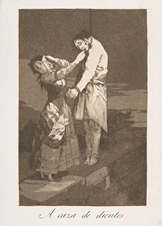 Goya Prints: Plate 12 from Los Caprichos : Out hunting for teeth (A caza de dientes. ), 1799