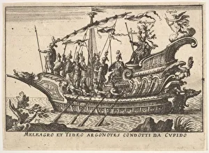 River Arno Prints: Plate 13: Argonauts Meleager and Tydeus led by Cupid (Meleagro et Tideo Argonotes