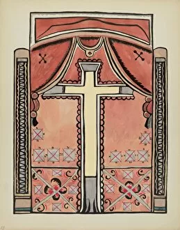 New Mexico Gallery: Plate 13: Design with Cross: From Portfolio 'Spanish Colonial Designs of New Mexico', 1935 / 1942