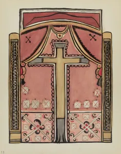 Screenprint Prints: Plate 13: Designs with Cross, Chimayo: From Portfolio Spanish Colonial