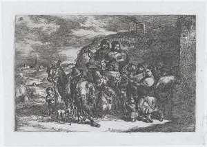 Custom Collection: Plate 13: a group of people outdoors including possibly musicians