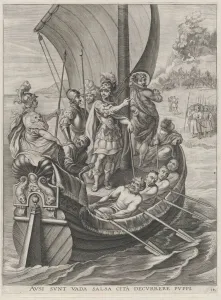 Becanus Guillielmus Prints: Plate 14: Ferdinand on a voyage with the Argonauts; from Guillielmus Becanuss Serenissim