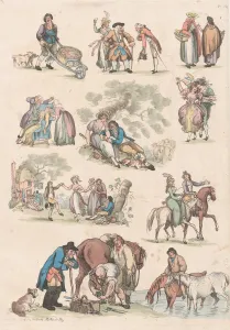 Landscapes And Cattle Prints: Plate 14, Outlines of Figures, Landscapes and Cattle... for the Use of Learners, Ju
