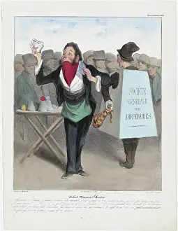 Trick Prints: Plate 14: Robert Macaire Libraire, 1838. Creator: Honore Daumier