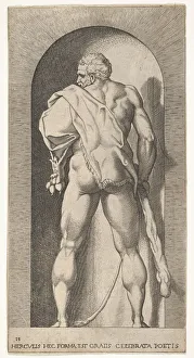 Plate 15: Hercules standing in a niche, wearing a lion skin and holding a club