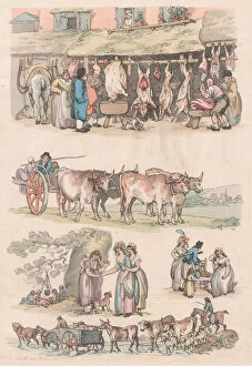 Gypsies Gallery: Plate 15, Outlines of Figures, Landscapes and Cattle...for the Use of Learners, Ju