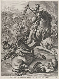 Fight Collection: Plate 16: Battle of Achilles against the Trojans; from Guillielmus Becanuss Serenissimi... 1636