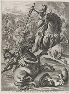 Becanus Guillielmus Prints: Plate 16: Battle of Achilles against the Trojans; from Guillielmus Becanuss Serenissimi