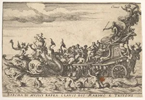 Plate 16: Ship of musicians with the sea god Claucus and tritons Plate 16: Ship of musicians with the sea god Claucus and tritons