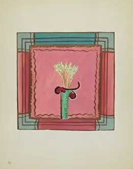 Multicoloured Gallery: Plate 16: Wheat Sheaf, Altar Panel: From Portfolio 'Spanish Colonial Designs of New Mexico'