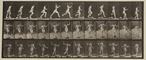 Running Prints: Plate 170 from Animal Locomotion, 1887. Creator: Eadweard J Muybridge