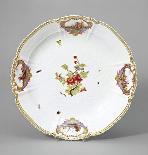 Bassetaille Prints: Plate, about 1741-1745. Creators: Johann Friedrich Eberlein, Meissen Porcelain