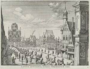 Plate 18: Procession of the Spanish Prince Ferdinand into the city of Ghent, January 28, 1..., 1636