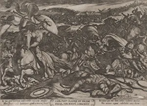 Aelst Nicolaus Van Collection: Plate 18: Sauls Suicide after His Defeat by the Philistines, from The Battl... ca