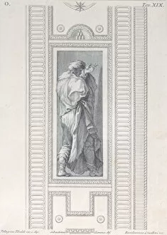 Bartolomeo Crivellari Gallery: Plate 19: figure seen from behind with left hand raised, 1756