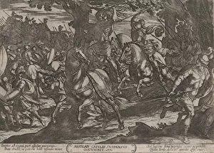 Israelites Gallery: Plate 19: Jacob Killing Absalom, from The Battles of the Old Testament, ca. 1... ca