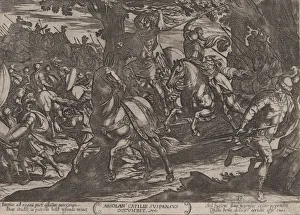 Images Dated 28th October 2020: Plate 19: Jacob Killing Absalom, from The Battles of the Old Testament, ca. 1... ca