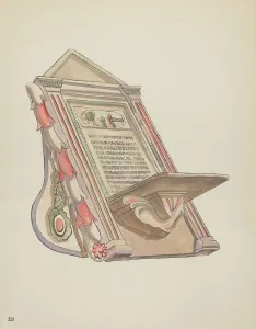 Screenprint Prints: Plate 19: Reading Stand: From Portfolio Spanish Colonial Designs of New Mexico