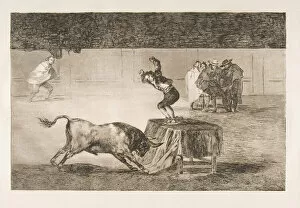 Bullfight Gallery: Plate 19 of the Tauromaquia : Another madness of his in the same ring. 1816
