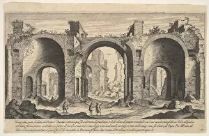 Du Perac Etienne Gallery: Plate 19: view of the Baths of Caracalla, indicating with inscribed letter A the places