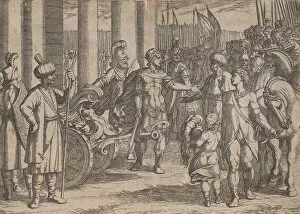 Alexander Iii Of Macedon Gallery: Plate 2: Alexander Cutting the Gordian Knot, from The Deeds of Alexander the Great, 1608