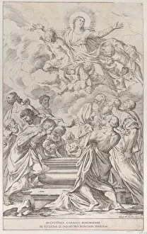 Surprised Collection: Plate 2: the Assumption of the Virgin, 1678. Creator: Giuseppe Maria Mitelli