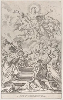 Agostino Carracci Collection: Plate 2: the Assumption of the Virgin, 1678. Creator: Giuseppe Maria Mitelli