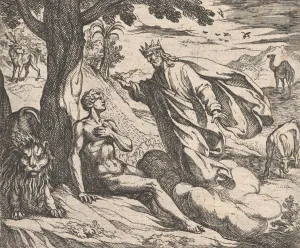 Images Dated 28th October 2020: Plate 2: The Creation of Man (Hominis creatio), from Ovids Metamorphoses, 1606