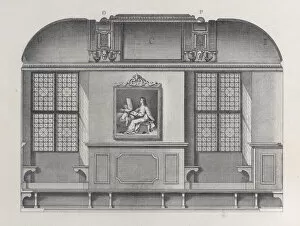 Angelo Gallery: Plate 2: cross-section of the Hall of the Institute of Bologna, 1756