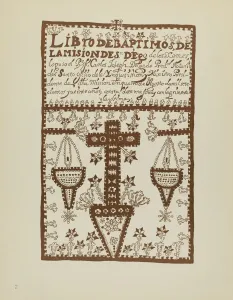 Screenprint Prints: Plate 2: Jemez Book of Baptisms: From Portfolio Spanish Colonial Designs of New Mexico