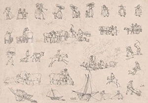 Plate 2, Outlines of Figures, Landscapes and Cattle...for the Use of Learners, Jun