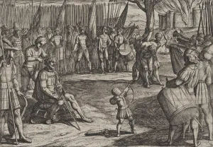 Barber Collection: Plate 20: Civilis Having his Hair Cut, from The War of the Romans Against the Batavians