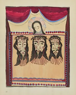 Screenprint Prints: Plate 20 (Variant): Saint Veronica: From Portfolio Spanish Colonial Designs of New Mexico