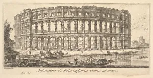 Istria Prints: Plate 23: Amphitheater of Pola in Istria near the sea (Anfiteatro di Pola in Istria vi
