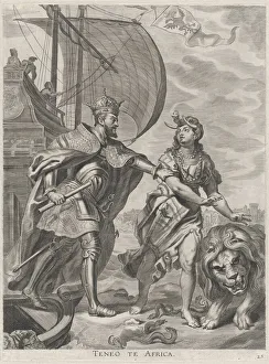 Carlos I Prints: Plate 23: Emperor Charles V, campaign in Africa; from Guillielmus Becanuss Serenissimi P