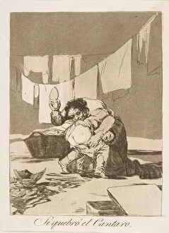 Goya Collection: Plate 25 from Los Caprichos : If he broke the pot (Si quebroel Cantaro.), 1799