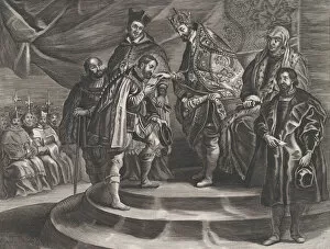 Charles Quint Collection: Plate 25: Philip crowned King of Spain by his father, Charles V