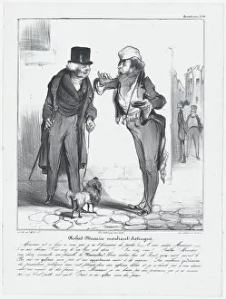 Beggar Prints: Plate 25: Robert Macaire mendiant distinguee, 1838. Creator: Honore Daumier