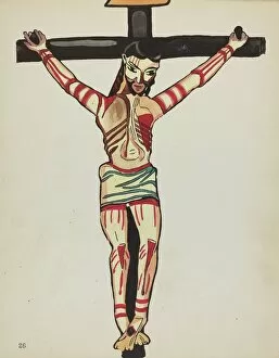 Bleeding Gallery: Plate 26: Christ Crucified, Taos: From Portfolio 'Spanish Colonial Designs of New Mexico'
