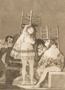 Foolishness Prints: Plate 26 from Los Caprichos : They ve already got a seat (Ya tienen asiento. ), 1799