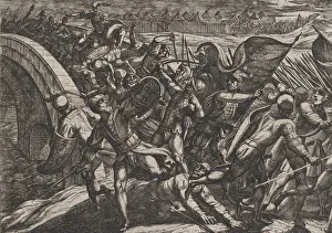 Plate 27: The Dutch During a Surprise Attack of the Roman Camp on the Moselle