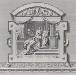 Bartolommeo Prints: Plate 27: Ulysses received by Alcinous king of Phoeacia and his Queen Areta after his ship