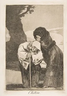Old Women Prints: Plate 28 from Los Caprichos : Hush (Chiton. ), 1799. Creator: Francisco Goya